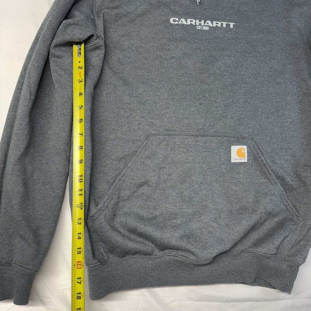 Carhartt Men's Rain Defender Mid 1889 Graphic Sweatshirt Hoodie Gray SMALL - Picture 4 of 10
